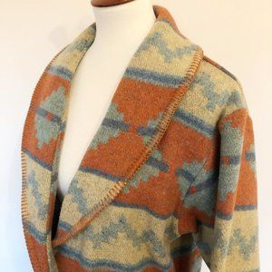 Vintage Circle T Wool Blend Western Aztec Jacket